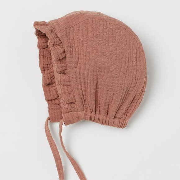 H&M Other - H&M Baby Muslin Bonnet Dark Beige